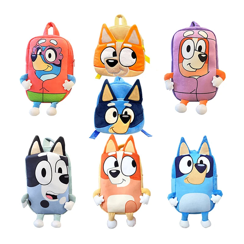 Bingo & Bluey Plush Backpack | Family Cosplay Kindergarten Cartoon School Bag