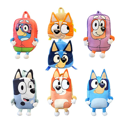 Bingo & Bluey Plush Backpack | Family Cosplay Kindergarten Cartoon School Bag