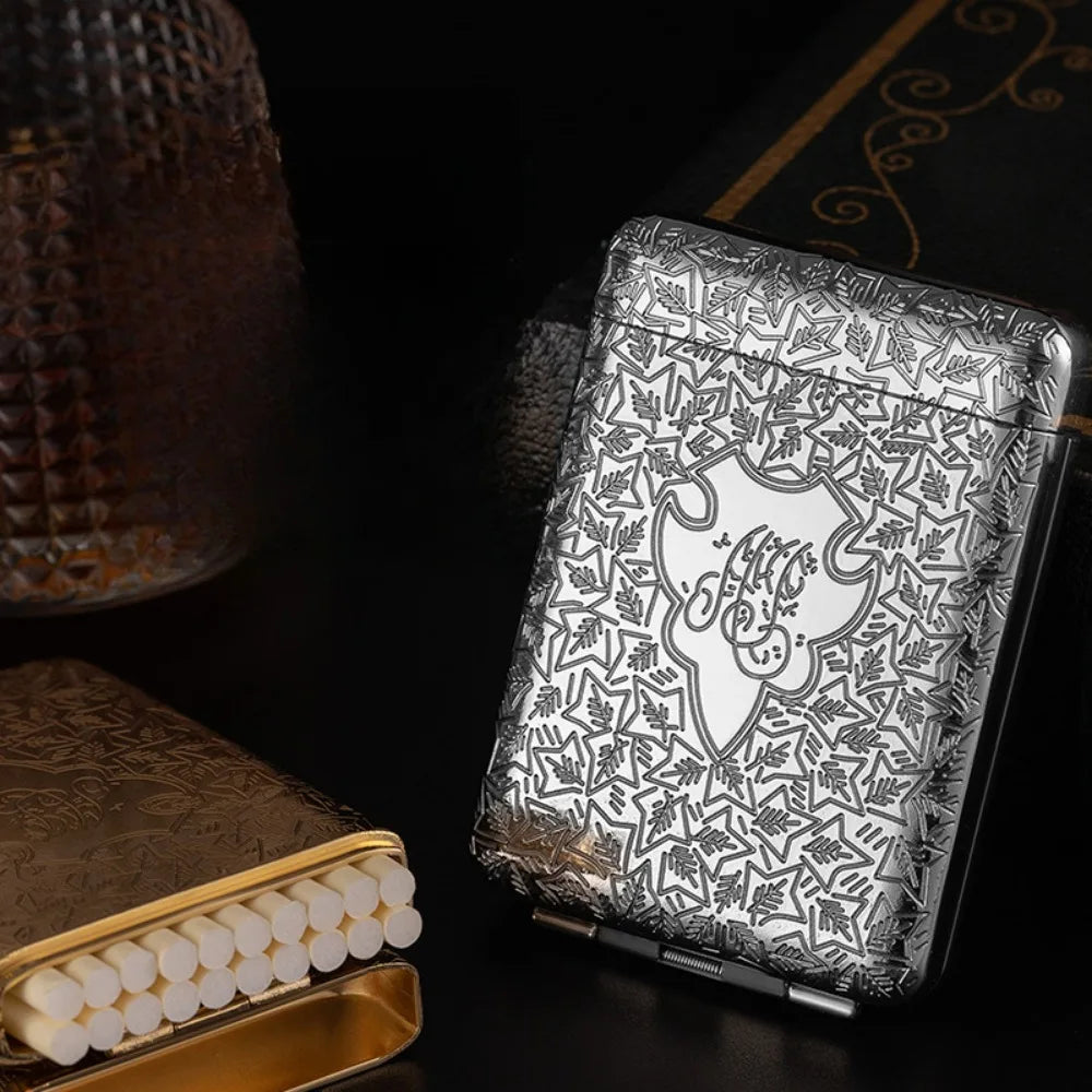 Luxury Vintage Engraved Cigarette Case Holder