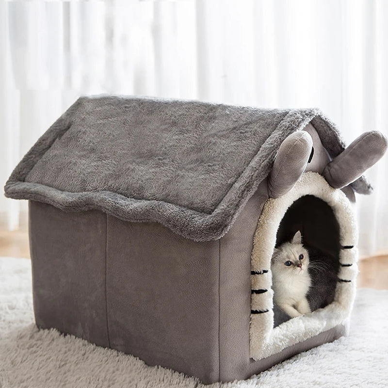 Indoor Warm Dog House | Soft Pet Bed Tent with Removable Cushion