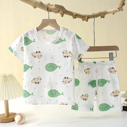 Summer Kids Pajamas Set | Thin Two-Piece Homewear