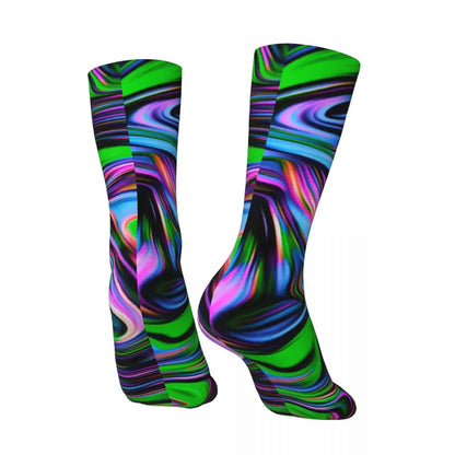 Neon Paint Non-Slip Swirl Socks