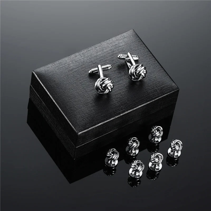 Luxury Men's Cufflinks Set with Gift Box – Vintage Designer Shirt Studs