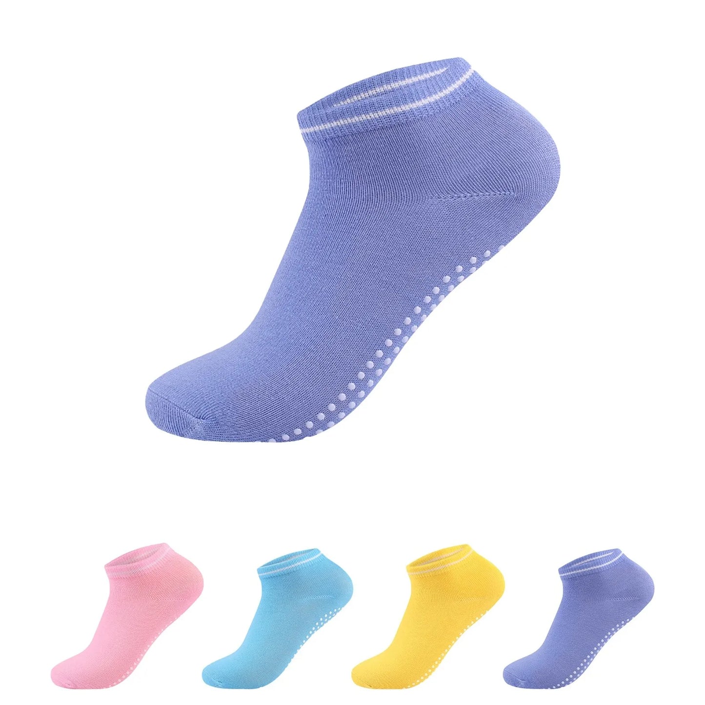 Women's Solid Color Non-Slip Yoga Socks – Comfortable & Stylish Indoor Socks