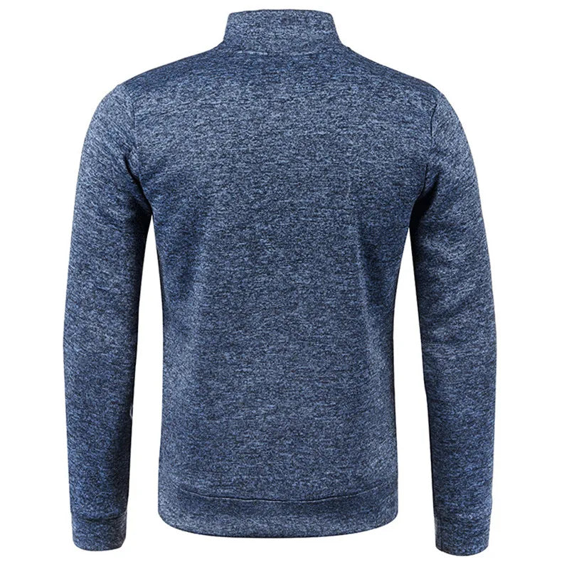 Men’s Stand Collar Cardigan – Slim Fit Knitted Sweater for Spring & Autumn