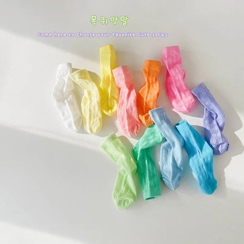 Candy Color Solid Socks for Kids (3-12T)