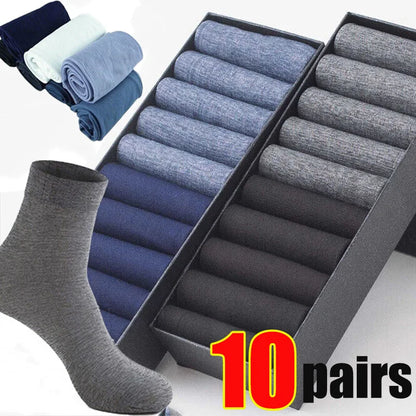 10 pairs Thin Stripes Bamboo Fiber Socks for Men