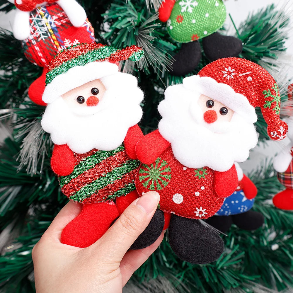 Christmas Plush Doll Ornaments – Santa & Snowman Hanging Pendants