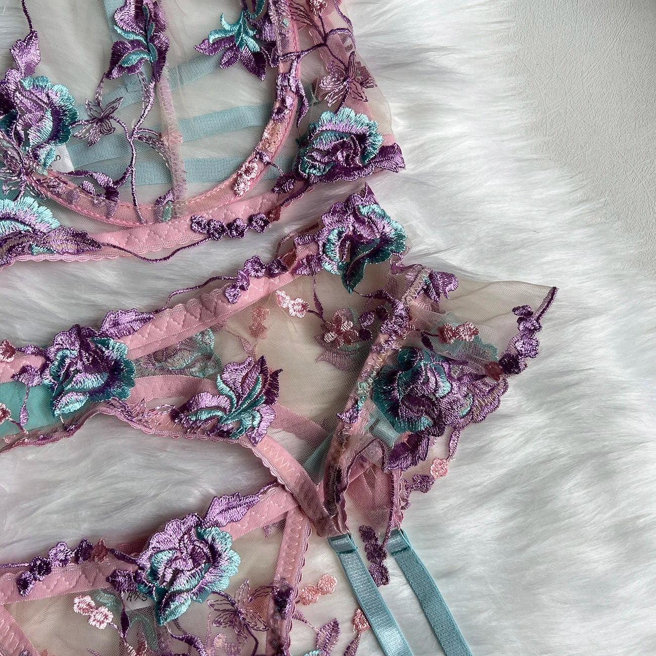 Fairy Floral Transparent Lingerie Set