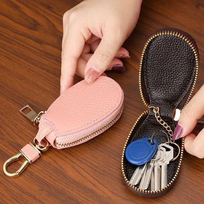 Unisex PU Leather Key Case - Large Capacity Key Holder Wallet