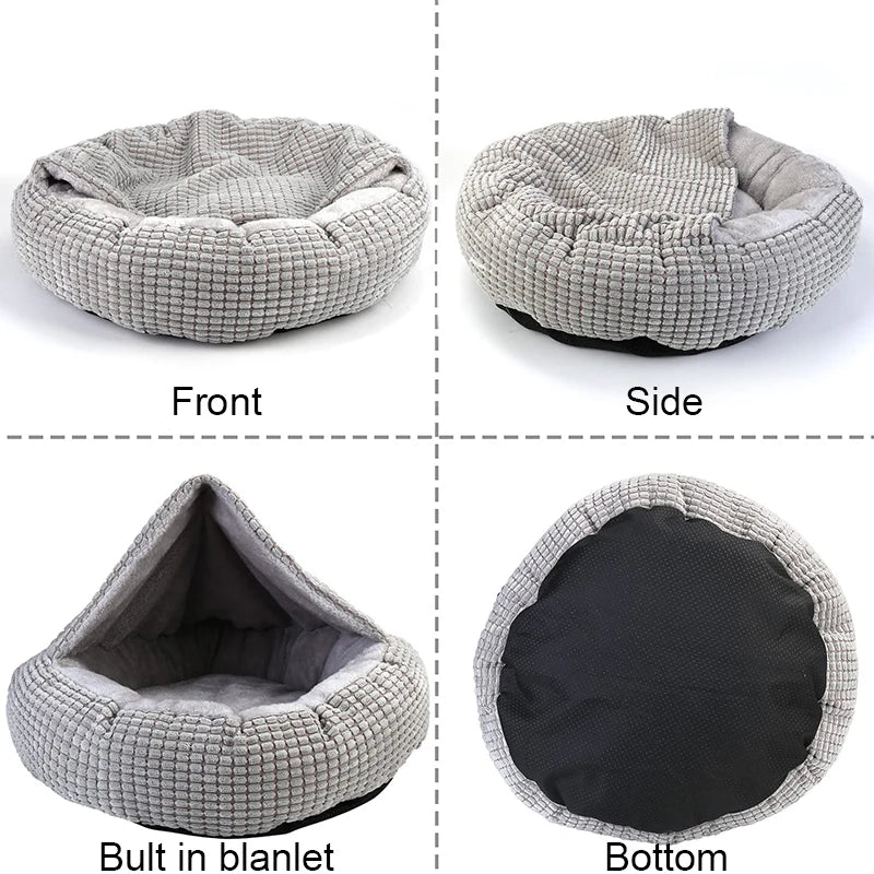 Round Pet Bed for Dogs and Cats