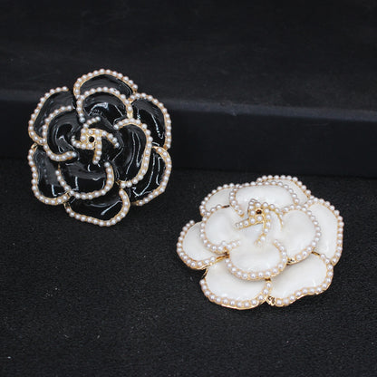 Metal Camellia Brooch for Women