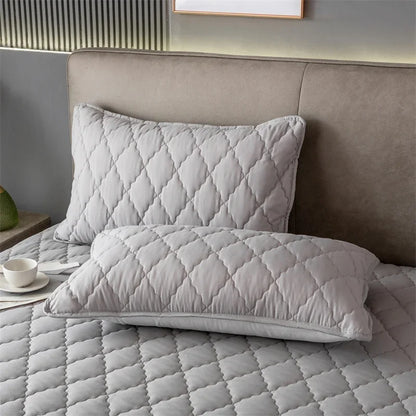 Waterproof Quilted Pillowcase – 1Pc/2Pc Solid Color 48x74cm