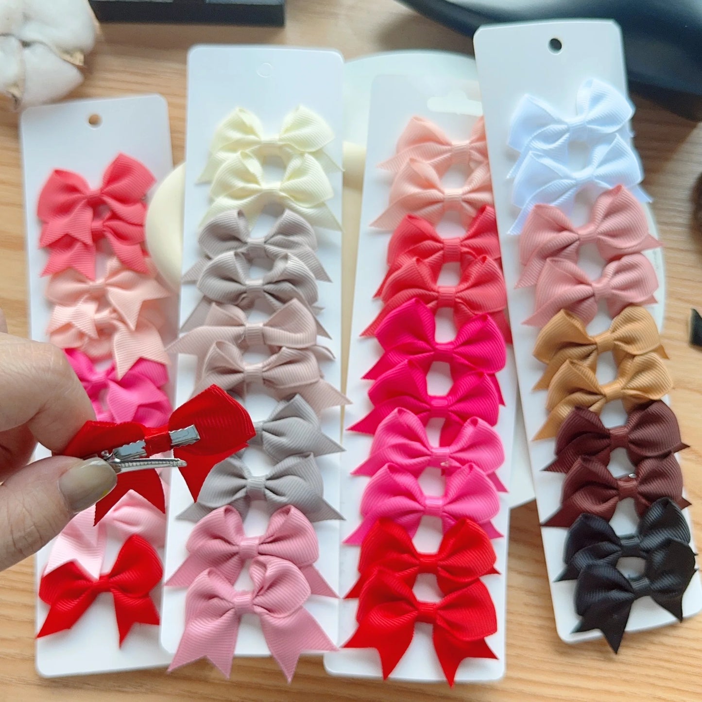 10/20 Pcs Swallowtail Bowknot Hair Clips - Handmade Ribbon Bows for Girls