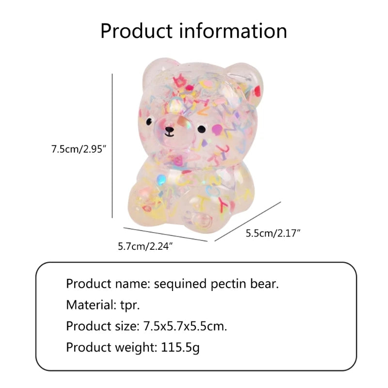 Squeeze Fidget Toy – Soft Jelly Bear Stress Relief Ball