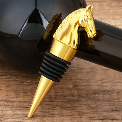 LKKCHER Luxury Horse Head Wine Bottle Stopper