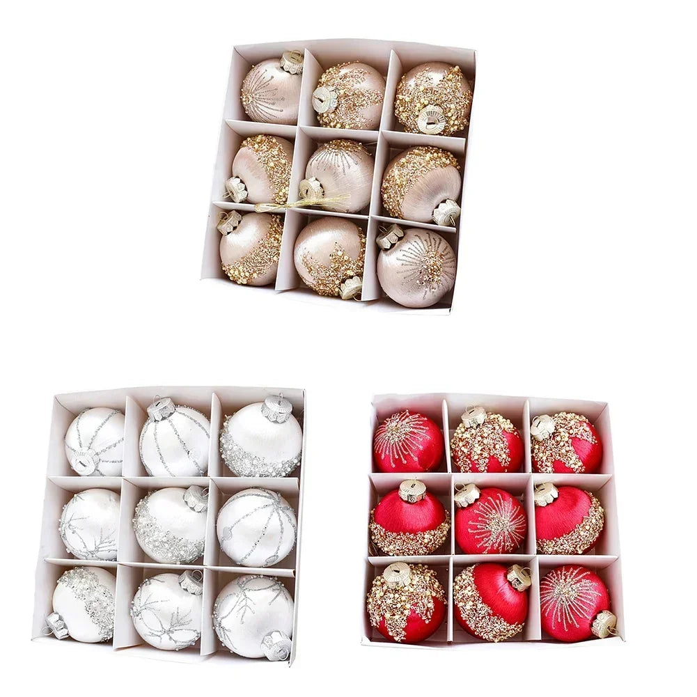 Glass Christmas Ball Ornaments - Champagne Spheres