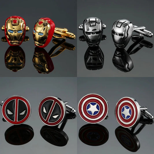 Marvel Superhero Cufflinks – Iron Man, Captain America, Deadpool