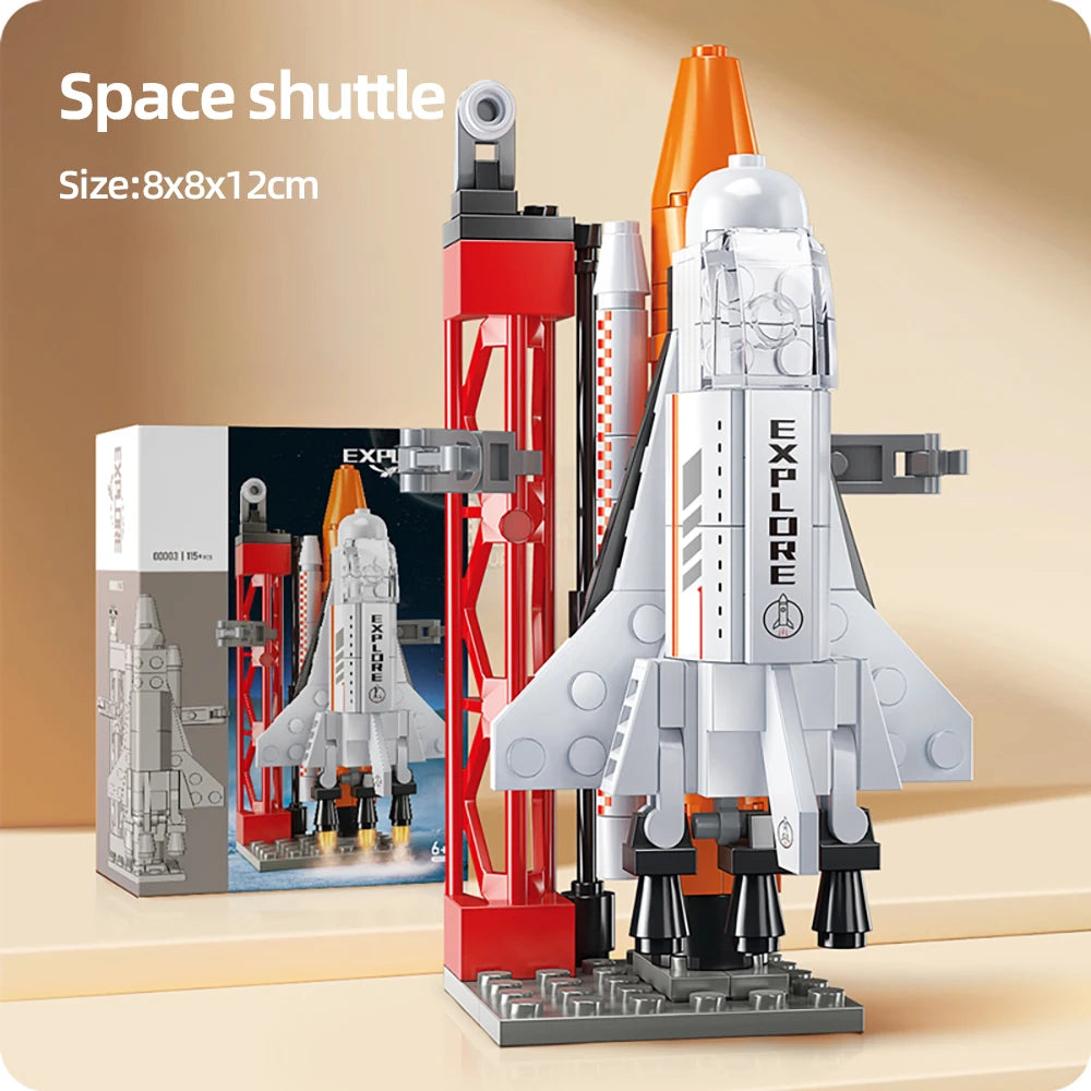 133PCS Rocket & Control Tower Space Building Toy Set