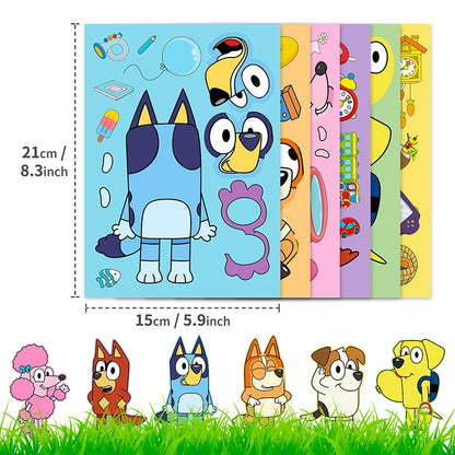 Bluey Cartoon Dog Puzzle Stickers