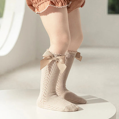 Soft Cotton Bow Long Sock