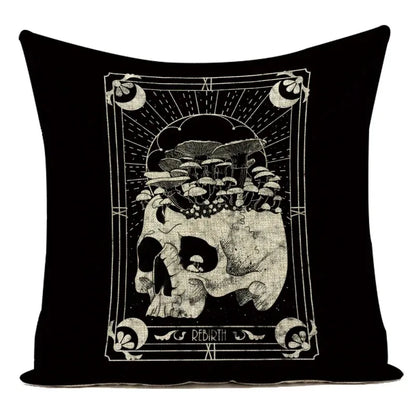 Horror Tarot Cushion Covers – Bone Stand Decorative Print Linen