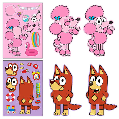 Bluey Cartoon Dog Puzzle Stickers