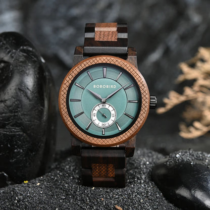 Men's Wooden Quartz Wristwatch-Fashionable Business Watch