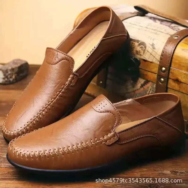 Men’s Leather Loafers – Slip-On Business Casual Moccasins