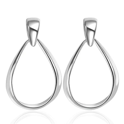 925 Sterling Silver Big Circle Drop Charm Earrings