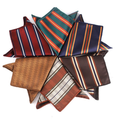 New Striped Pocket Square for Men - Paisley Design Handkerchief