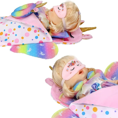 Rainbow Wing Doll Sleeping Bag Set for 10-18 Inch Dolls