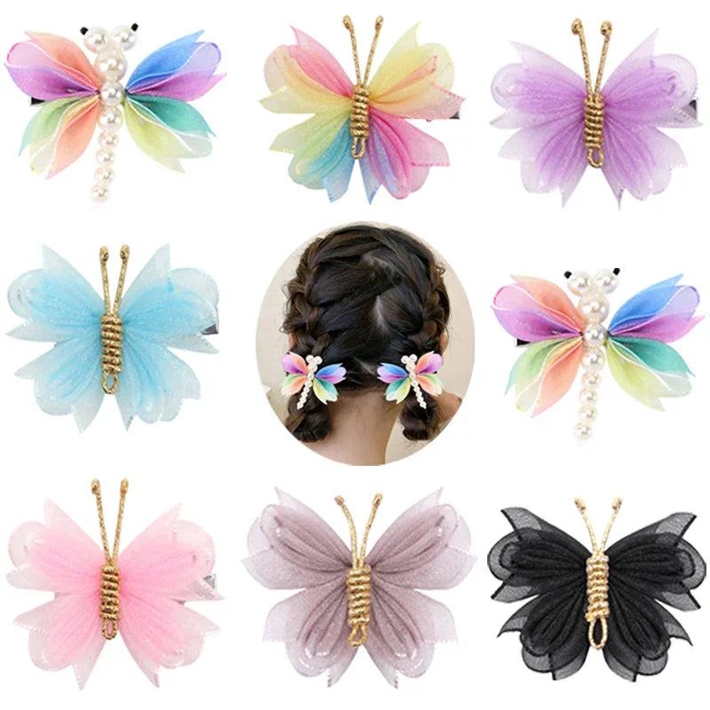 2 pcs Cute Pearl Butterfly Hair Clips for Girls – Chic