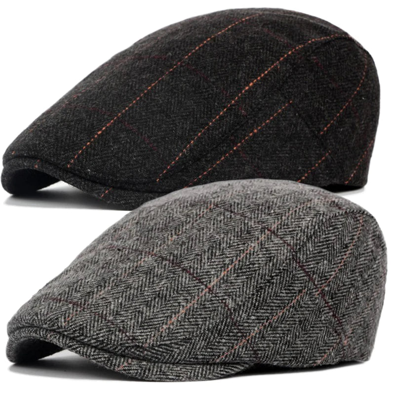 Classic Plaid Stripe Cap for Men and Women