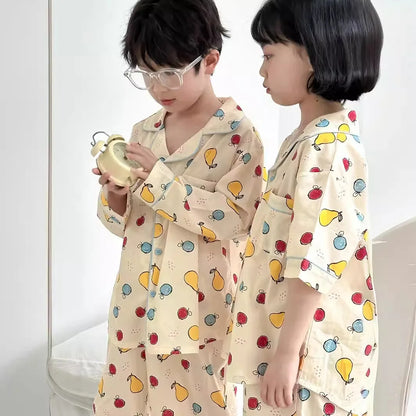 Autumn Kids Pajamas - Cartoon 2-Piece Sleepwear Set