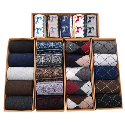 5 Pairs High-Quality Cotton Socks – Men's Business Gift Box