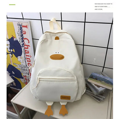 New Cartoon Duck Backpack | Designer Cute Travel Bag for College Students