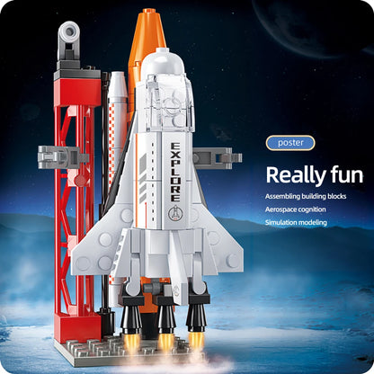 133PCS Mini Rocket Model Building Blocks Space Station Set