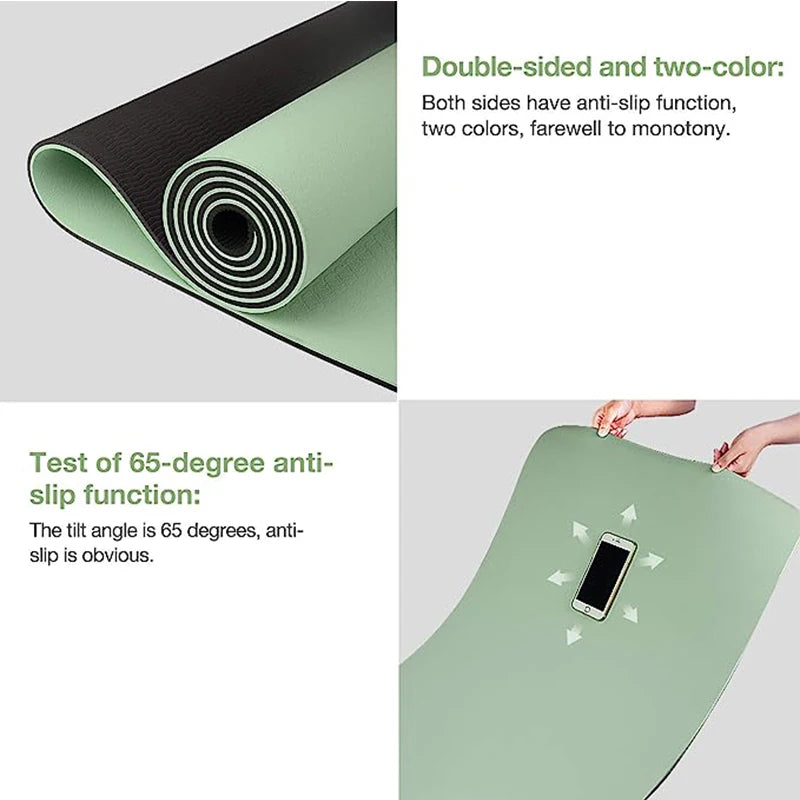 High-Quality TPE Yoga Mat | Thick Non-Slip Fitness Mat