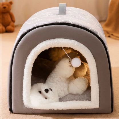 Detachable Warm Dog House Sleeping Bed