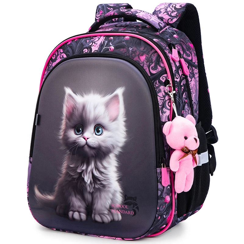 3D Animal Pattern Orthopedic Backpack for Kids