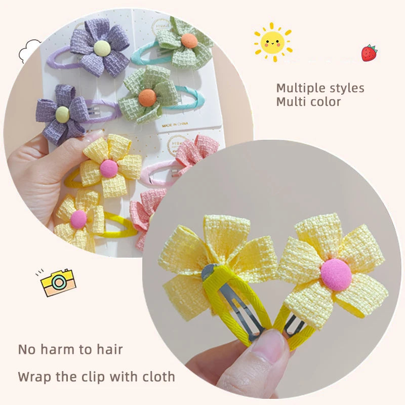 2 pcs Children's Floral Alloy Hair Clips – Cute & Stylish