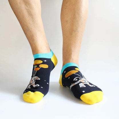 5 Pairs Colorful Novelty Ankle Socks for Men – Fun & Casual