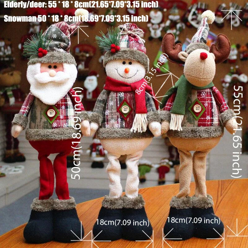 Christmas Santa Claus & Elk Doll Decorations - Festive Ornaments