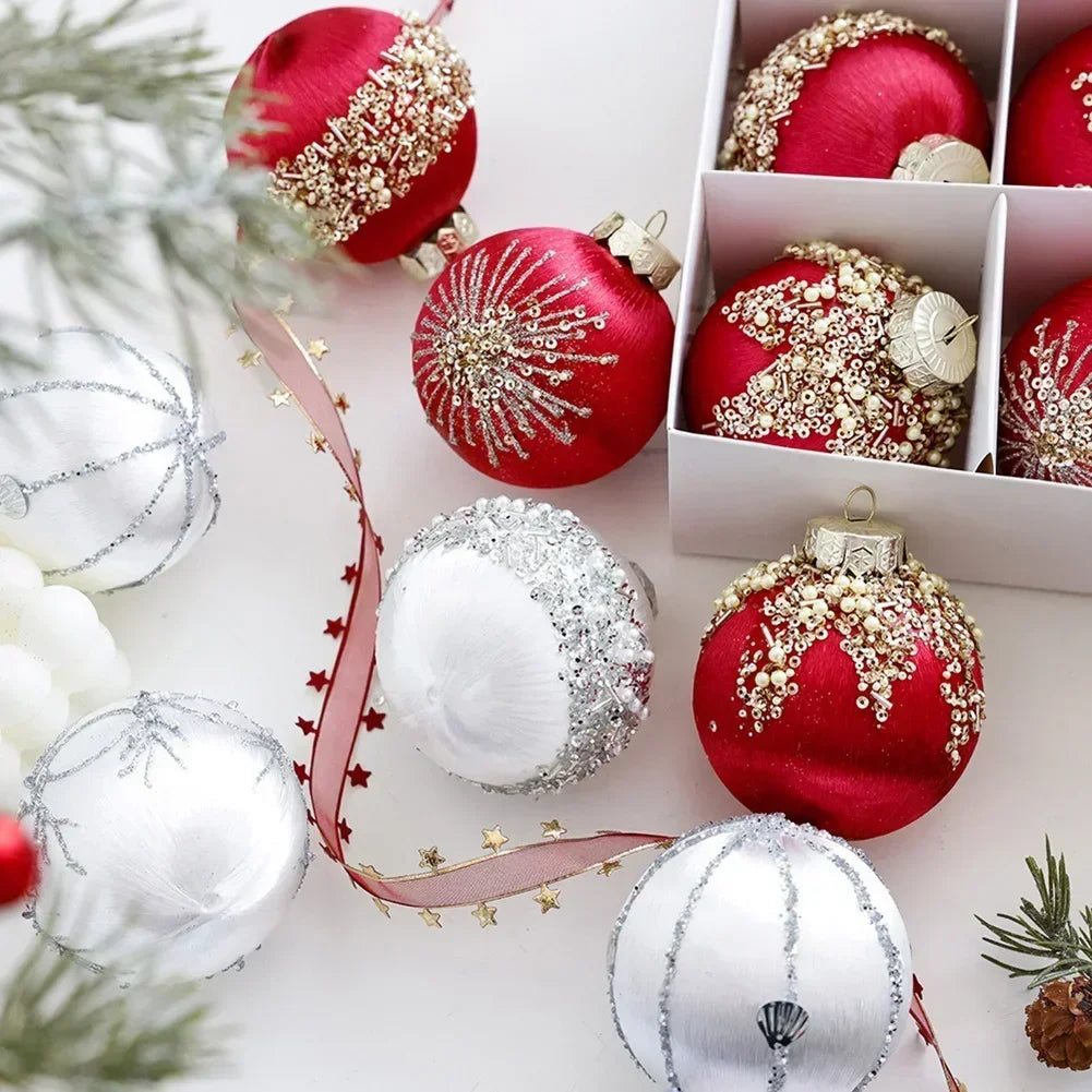 Glass Christmas Ball Ornaments - Champagne Spheres