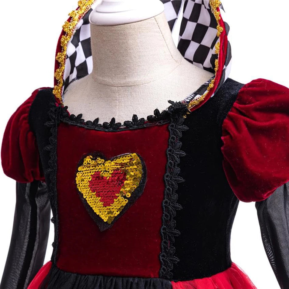 Kids Red Queen Cosplay Dress | Matching Mother & Daughter