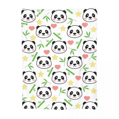 3D Panda & Bamboo Blanket – Soft Flannel Throw for Couch, Office, & Bedroom