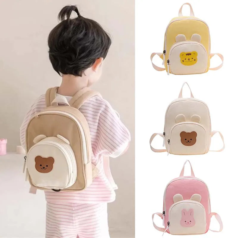 Kids Backpack | Kawaii Cartoon Bear & Bunny Schoolbag for Toddlers