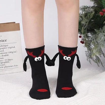 Magnetic Friend Socks Deer Antler 3D Doll Couple Socks