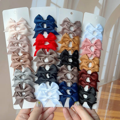 10/20 Pcs Swallowtail Bowknot Hair Clips - Handmade Ribbon Bows for Girls